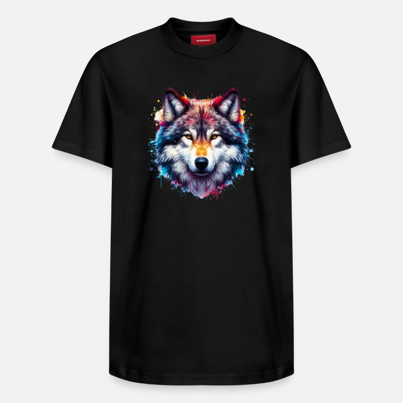 Loup - T-shirt unisexe décontracté en coton Supima – de SPREAD - noir