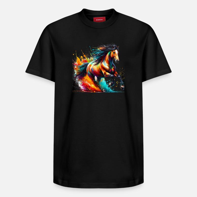 Cheval - T-shirt unisexe décontracté en coton Supima – de SPREAD - noir