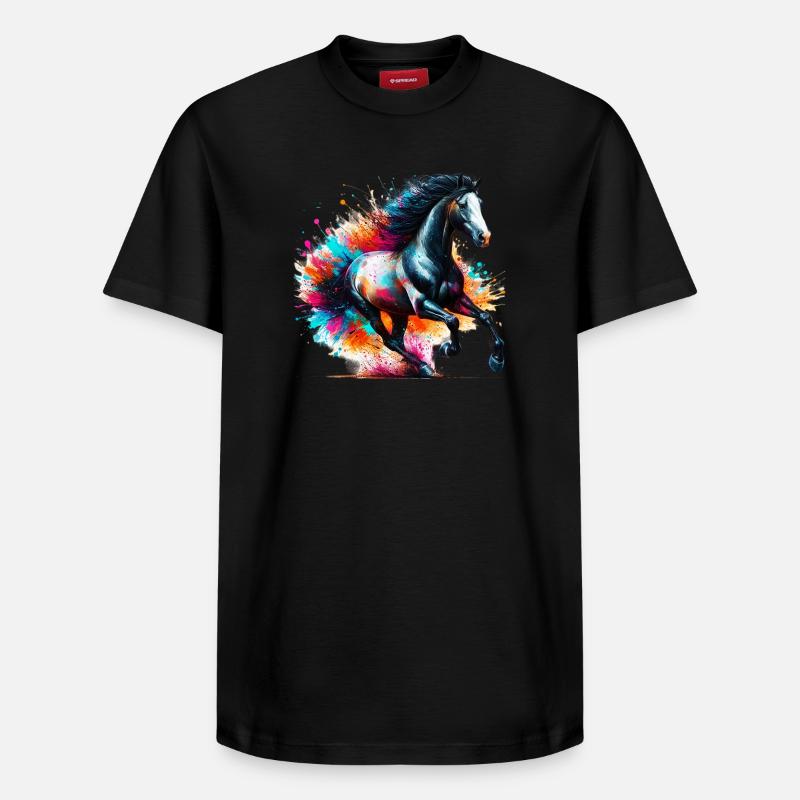 Cheval - T-shirt unisexe décontracté en coton Supima – de SPREAD - noir
