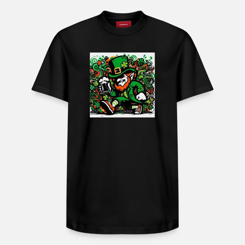 Leprechaun Irlande - T-shirt unisexe décontracté en coton Supima – de SPREAD - noir