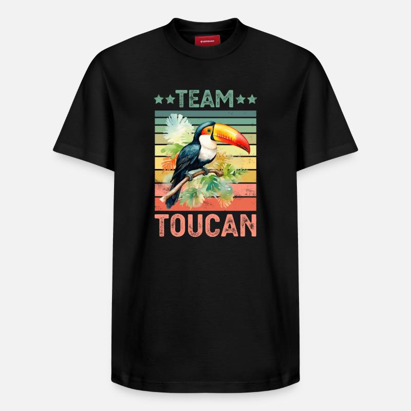 Oiseau Toucan - T-shirt unisexe décontracté en coton Supima – de SPREAD - noir