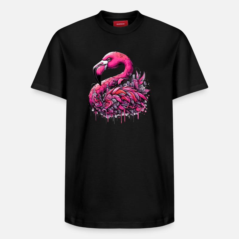 Flamant - T-shirt unisexe décontracté en coton Supima – de SPREAD - noir