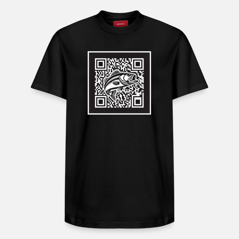 Design de code QR Perch - T-shirt unisexe décontracté en coton Supima – de SPREAD - noir