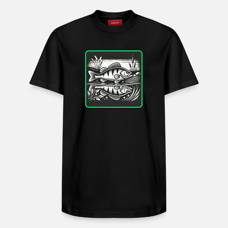 Barsch Raubfisch Design - Relaxed Unisex Supima Cotton T-Shirt – von SPREAD - Schwarz