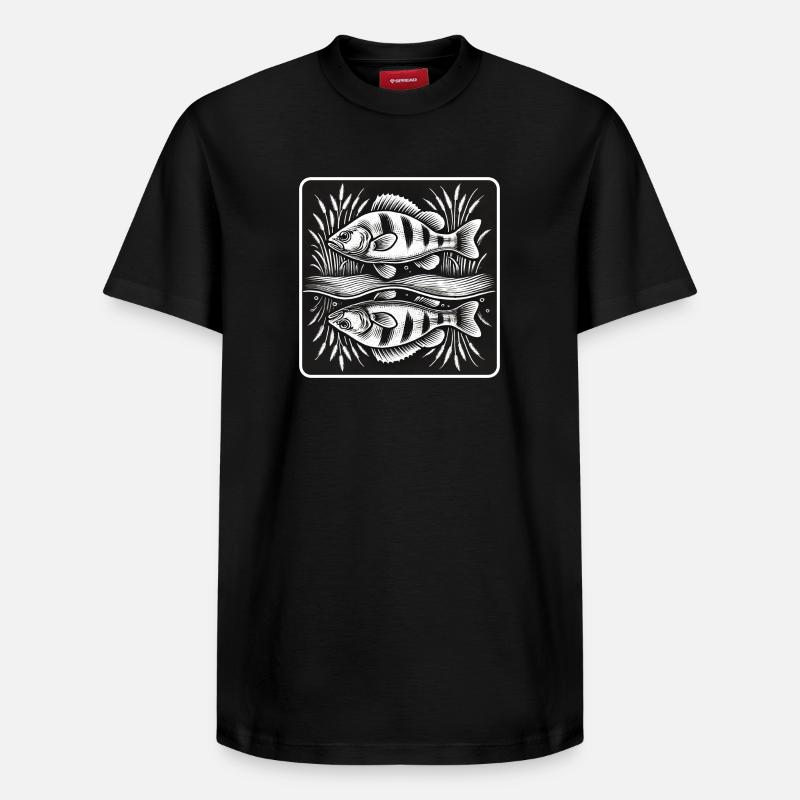 Perche, poisson, ange - T-shirt unisexe décontracté en coton Supima – de SPREAD - noir