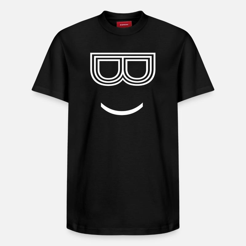 Dessin de visage cool - T-shirt unisexe décontracté en coton Supima – de SPREAD - noir