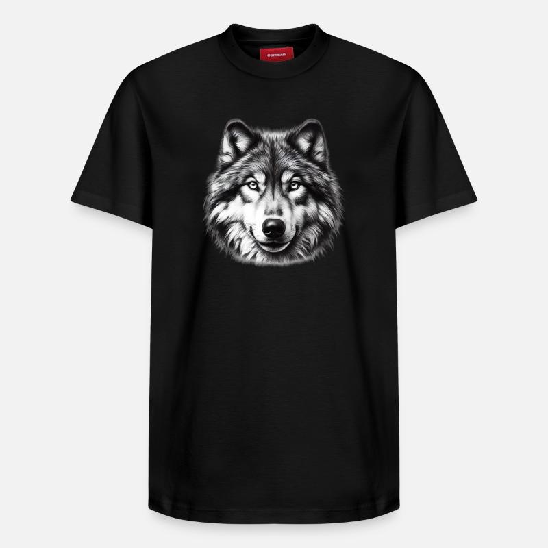 Loup - T-shirt unisexe décontracté en coton Supima – de SPREAD - noir
