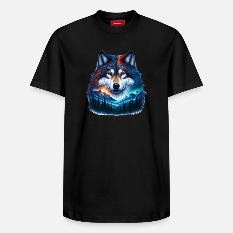 Loup - T-shirt unisexe décontracté en coton Supima – de SPREAD - noir