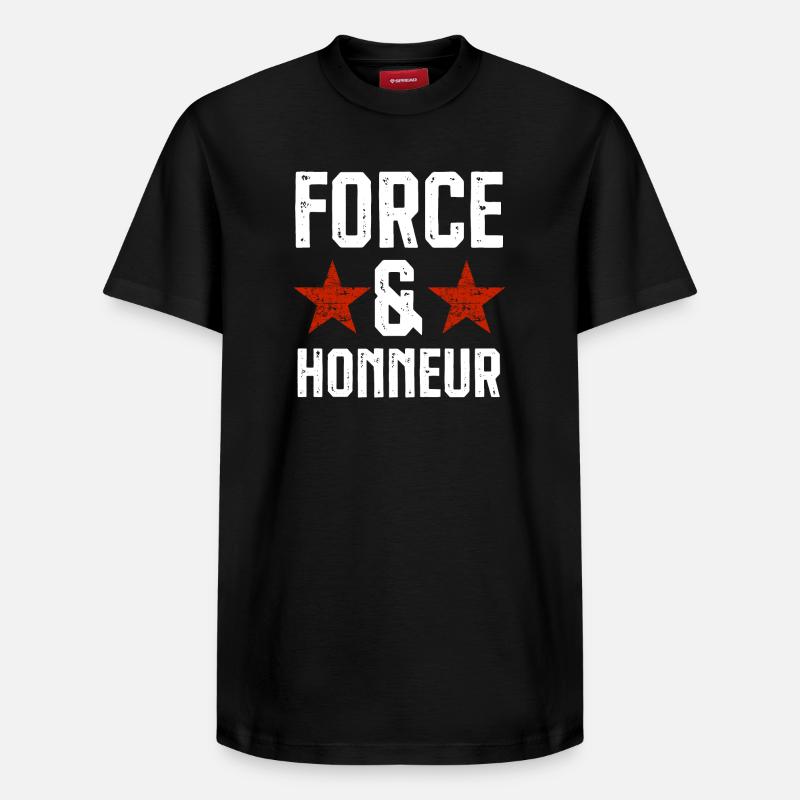 Force et honneur 1 - T-shirt unisexe décontracté en coton Supima – de SPREAD - noir