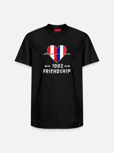 Peru und Frankreich 100% Freundschaft - Relaxed Unisex Supima Cotton T-Shirt – von SPREAD - Schwarz