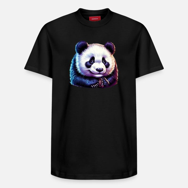 Panda - Relaxed Unisex Supima Cotton T-Shirt – von SPREAD - Schwarz