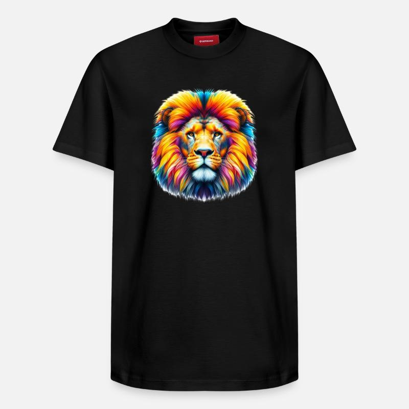 Löwe - Relaxed Unisex Supima Cotton T-Shirt – von SPREAD - Schwarz