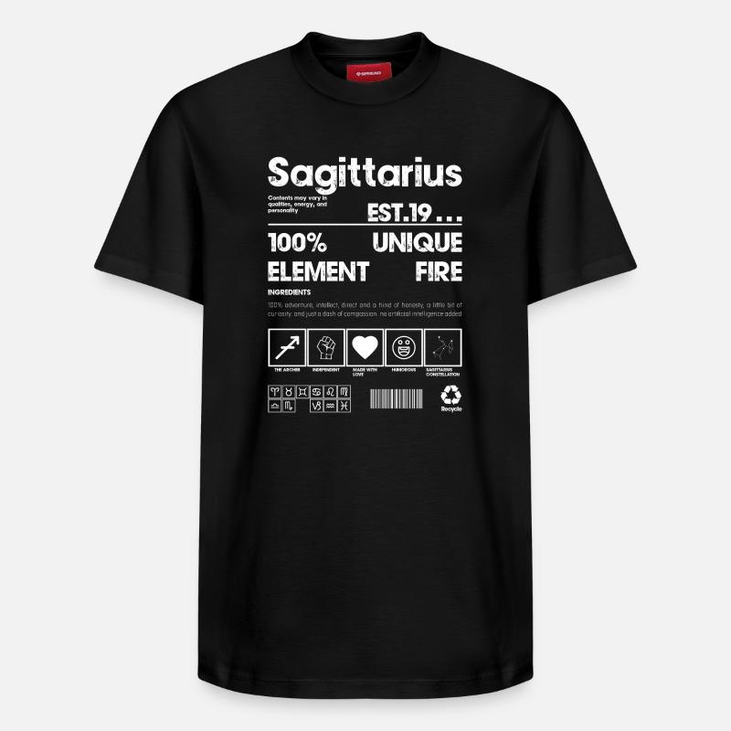 Schütze Sternzeichen Emblem Einzigartig - Relaxed Unisex Supima Cotton T-Shirt – von SPREAD - Schwarz