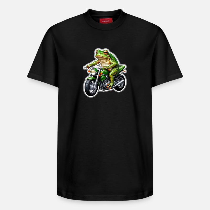 Grenouille sur moto - T-shirt unisexe décontracté en coton Supima – de SPREAD - noir