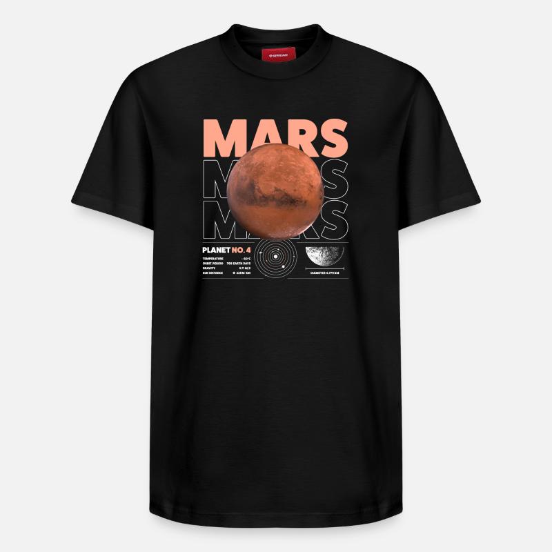 Détails de Mars - T-shirt unisexe décontracté en coton Supima – de SPREAD - noir