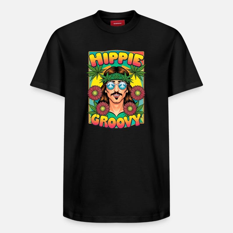 Mouvement hippie - T-shirt unisexe décontracté en coton Supima – de SPREAD - noir