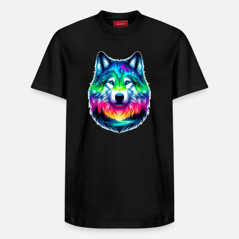 Loup - T-shirt unisexe décontracté en coton Supima – de SPREAD - noir