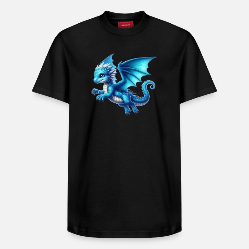 Drache - Relaxed Unisex Supima Cotton T-Shirt – von SPREAD - Schwarz