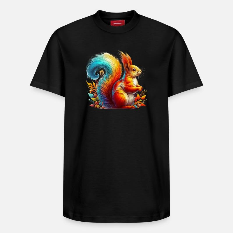 Écureuil - T-shirt unisexe décontracté en coton Supima – de SPREAD - noir
