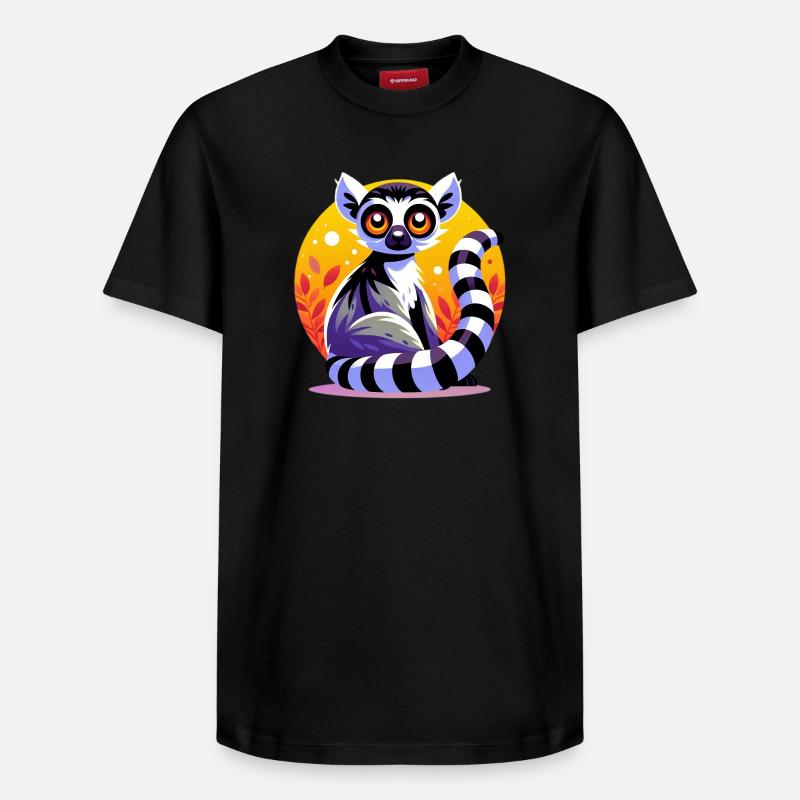 Lemur - Relaxed Unisex Supima Cotton T-Shirt – von SPREAD - Schwarz