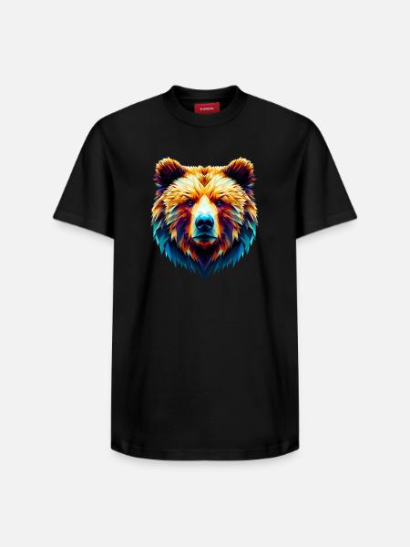 Polygonaler Bär - Relaxed Unisex Supima Cotton T-Shirt – von SPREAD - Schwarz