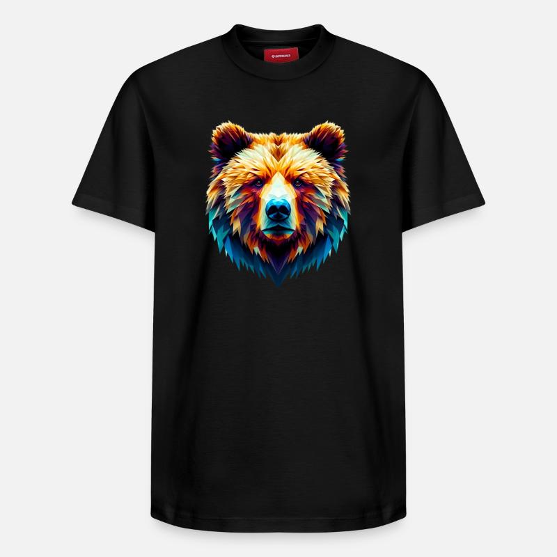 Polygonal Bear - Relaxed Unisex Supima Cotton T-Shirt – by SPREAD - black