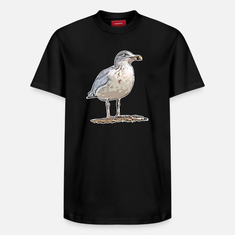 Möwe - Relaxed Unisex Supima Cotton T-Shirt – von SPREAD - Schwarz