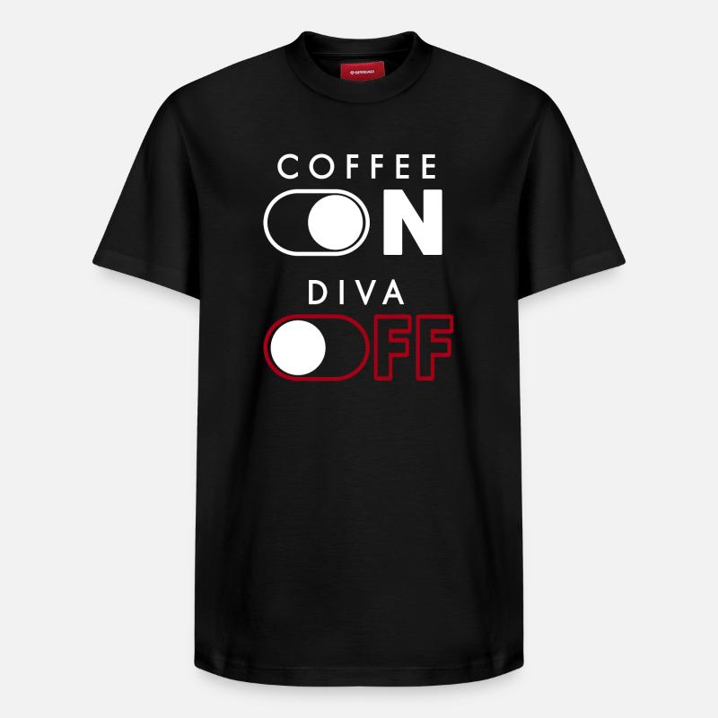 Diva du café - T-shirt unisexe décontracté en coton Supima – de SPREAD - noir