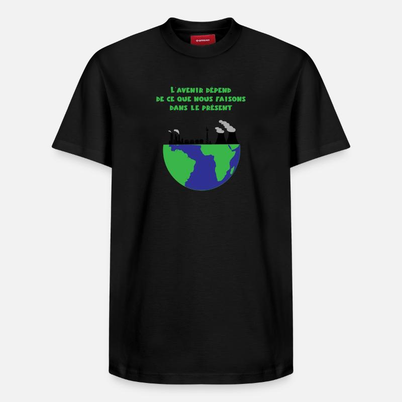 Planète Terre - T-shirt unisexe décontracté en coton Supima – de SPREAD - noir