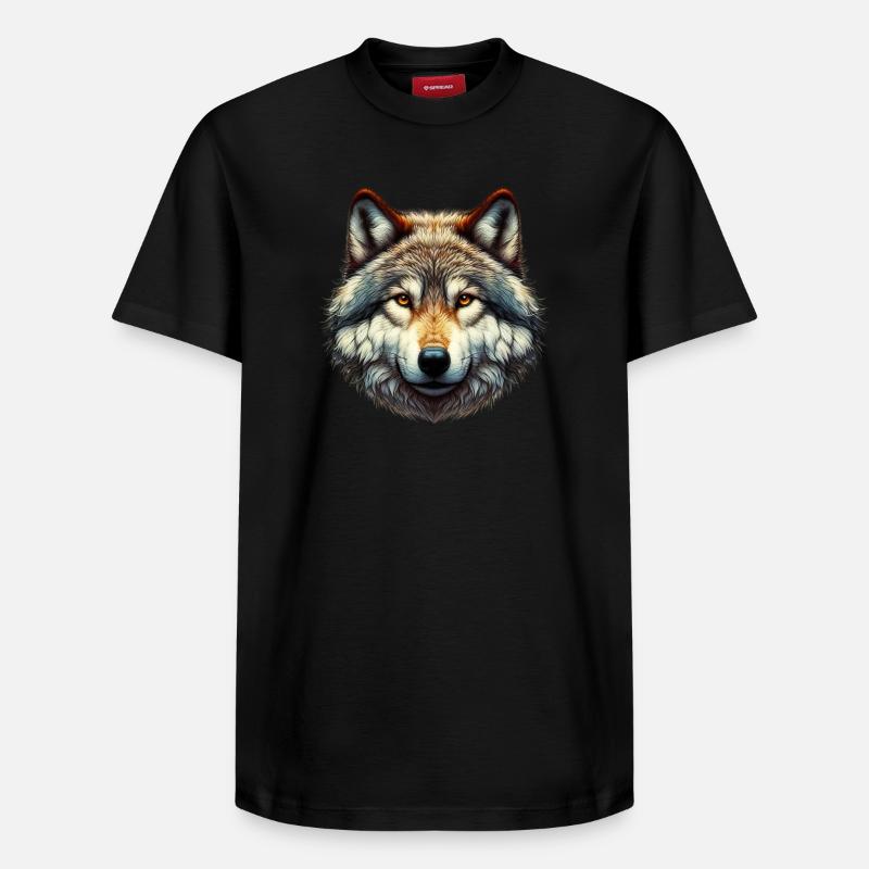 Wolf - Relaxed Unisex Supima Cotton T-Shirt – von SPREAD - Schwarz