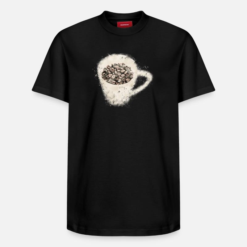 Café - T-shirt unisexe décontracté en coton Supima – de SPREAD - noir