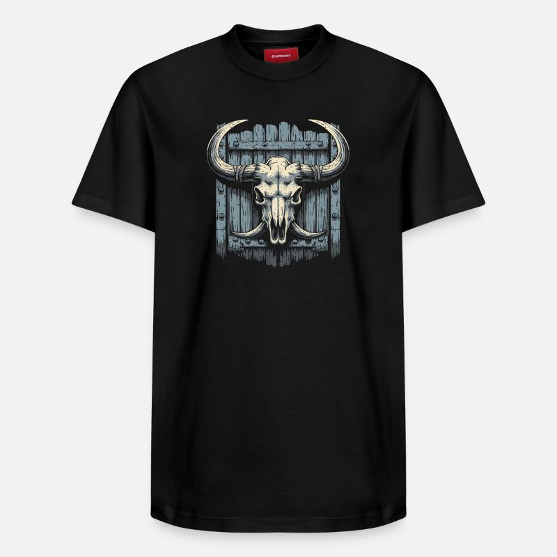 Crâne de bison - T-shirt unisexe décontracté en coton Supima – de SPREAD - noir