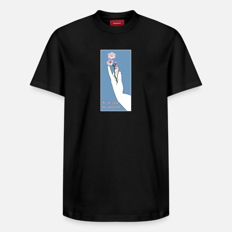 Tu es belle - T-shirt unisexe décontracté en coton Supima – de SPREAD - noir