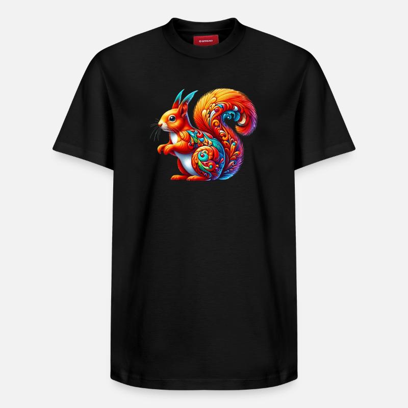 Écureuil - T-shirt unisexe décontracté en coton Supima – de SPREAD - noir