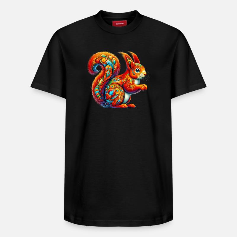 Écureuil - T-shirt unisexe décontracté en coton Supima – de SPREAD - noir