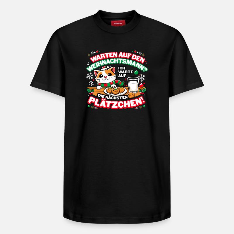 Ich warte auf die nächsten Plätzchen - Relaxed Unisex Supima Cotton T-Shirt – von SPREAD - Schwarz