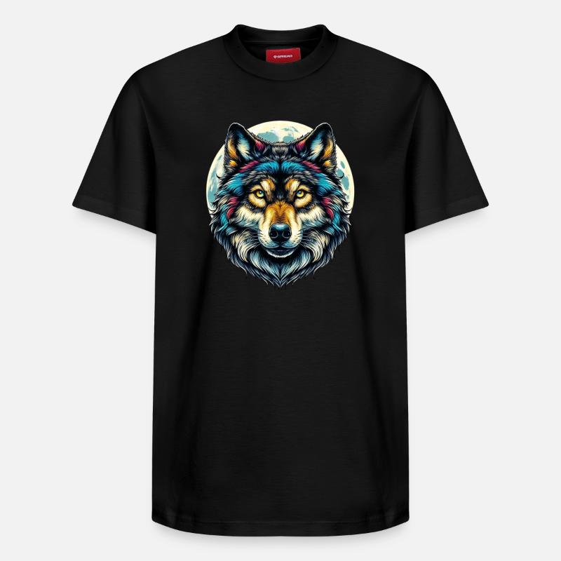 Wolf - Relaxed Unisex Supima Cotton T-Shirt – von SPREAD - Schwarz