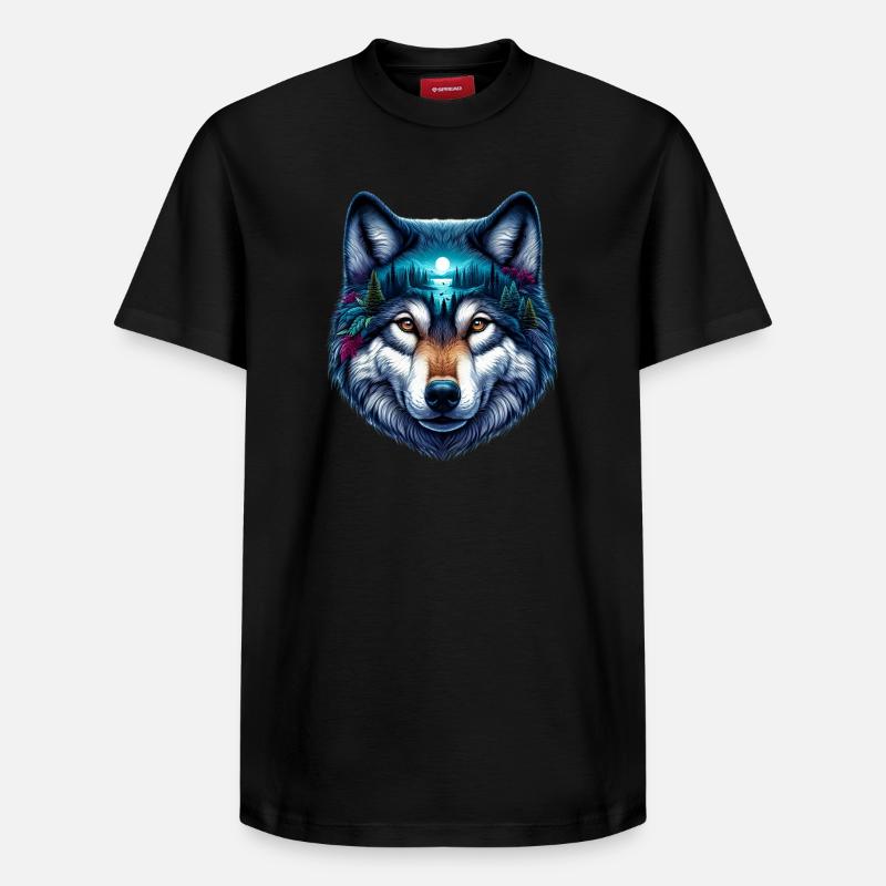Wolf - Relaxed Unisex Supima Cotton T-Shirt – von SPREAD - Schwarz