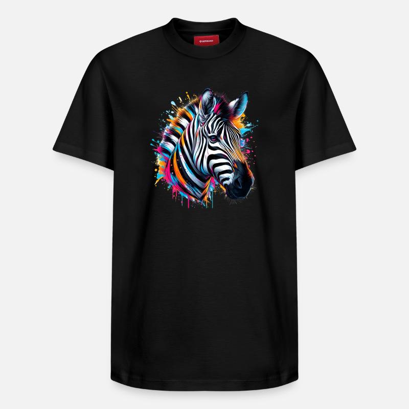 Zèbre - T-shirt unisexe décontracté en coton Supima – de SPREAD - noir