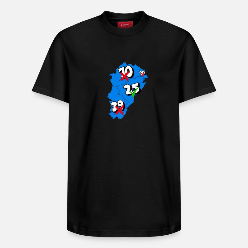 Région franche comté - T-shirt unisexe décontracté en coton Supima – de SPREAD - noir
