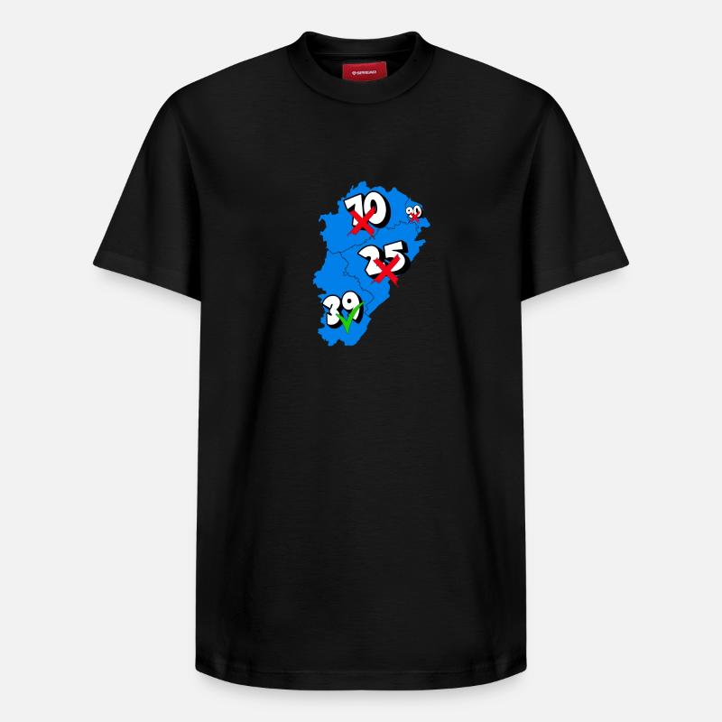 Région franche comté - T-shirt unisexe décontracté en coton Supima – de SPREAD - noir