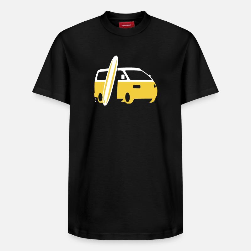 Vanlife & Surf - T-shirt unisexe décontracté en coton Supima – de SPREAD - noir