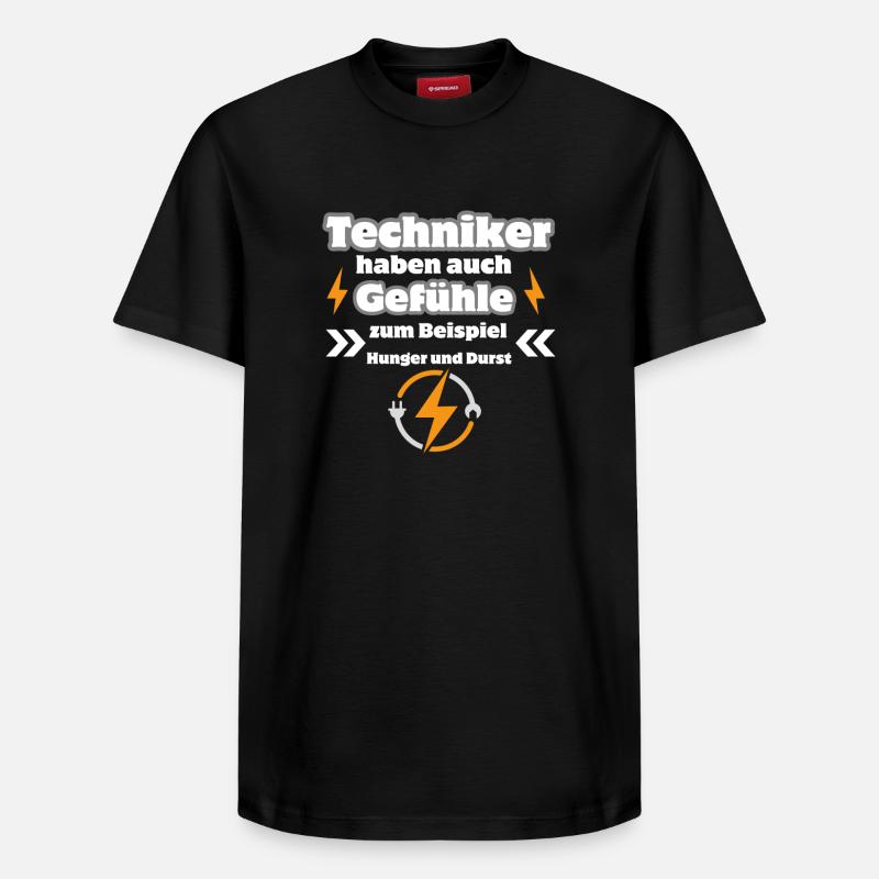 Techniker Gefühle - Relaxed Unisex Supima Cotton T-Shirt – von SPREAD - Schwarz