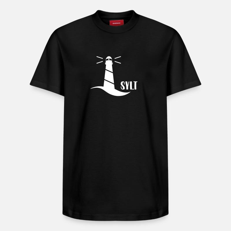 Phare Sylt (blanc) - T-shirt unisexe décontracté en coton Supima – de SPREAD - noir