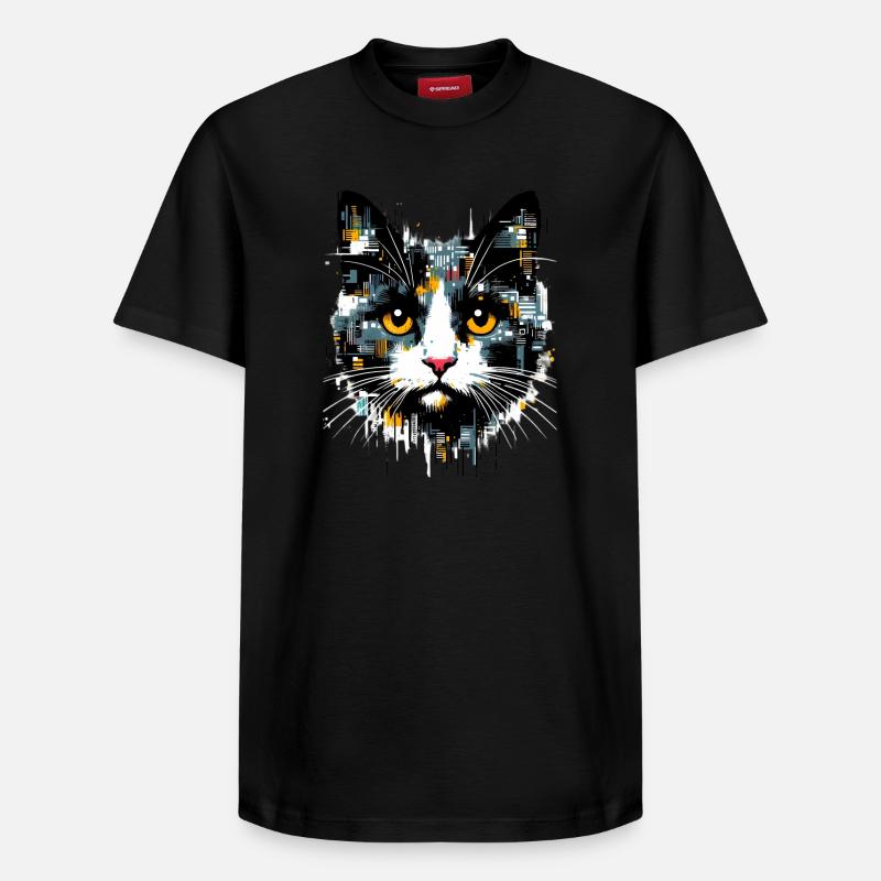 Chat - T-shirt unisexe décontracté en coton Supima – de SPREAD - noir