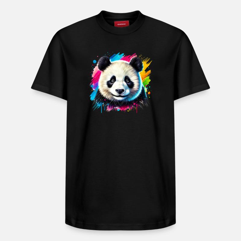 Panda - T-shirt unisexe décontracté en coton Supima – de SPREAD - noir