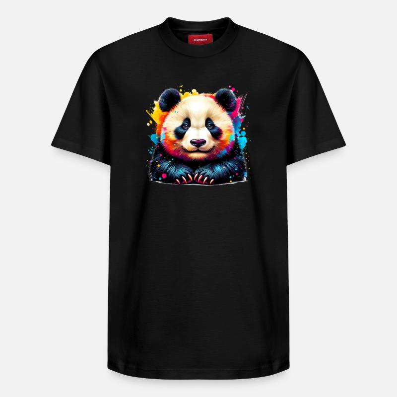 Panda - Relaxed Unisex Supima Cotton T-Shirt – von SPREAD - Schwarz