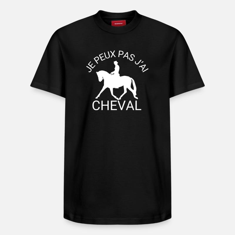 Je peux pas j'ai cheval - T-shirt unisexe décontracté en coton Supima – de SPREAD - noir