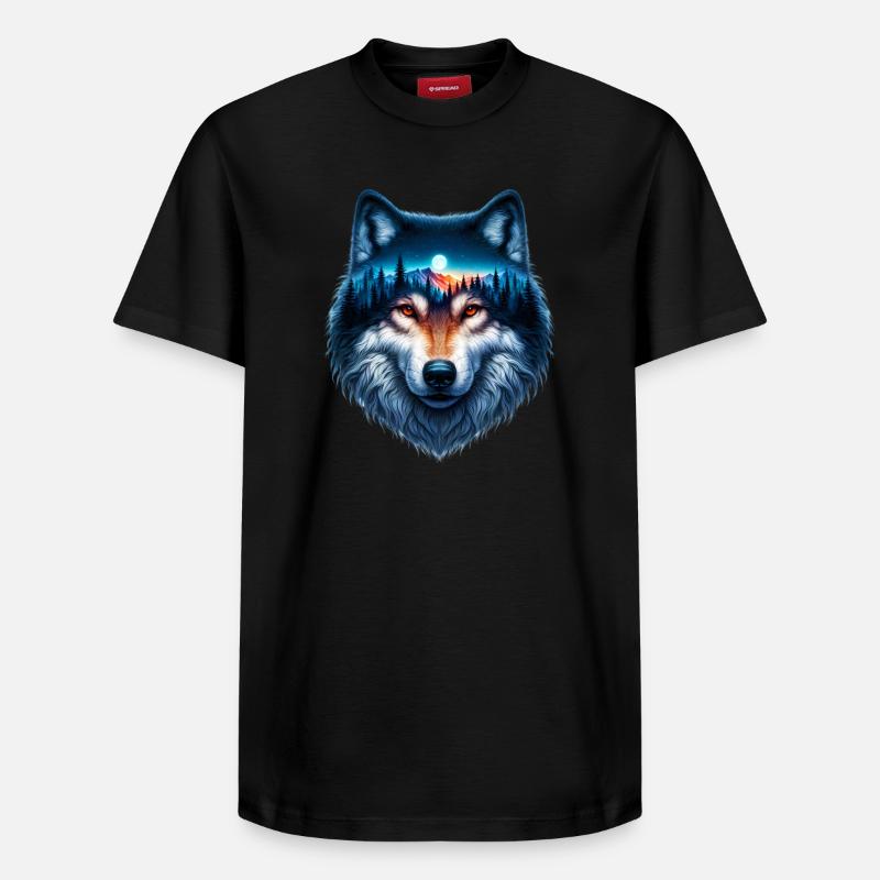Wolf - Relaxed Unisex Supima Cotton T-Shirt – von SPREAD - Schwarz