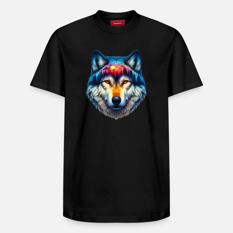 Wolf - Relaxed Unisex Supima Cotton T-Shirt – von SPREAD - Schwarz